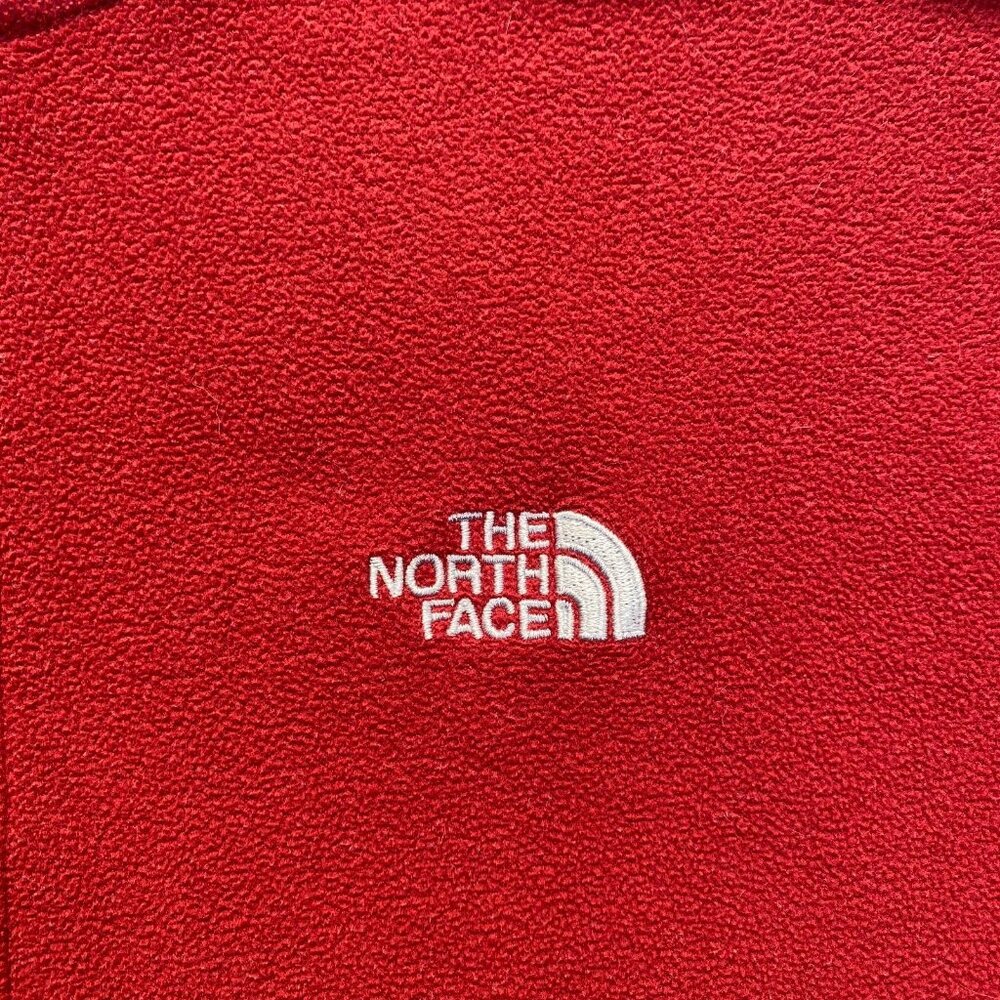 The North Face Fleece Red 1/4 Zip Mid Layer Hiking Walking Mens Sweater ,Size L - Picture 8 of 9